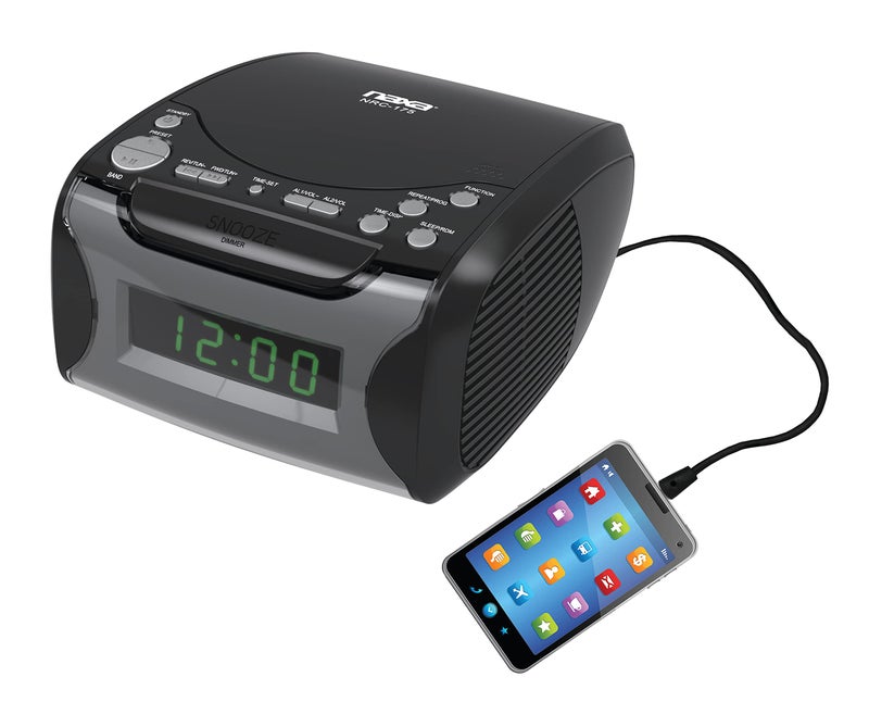 Naxa Digital Alarm Clock Radio with CD Player and USB Charge Port - Image 2